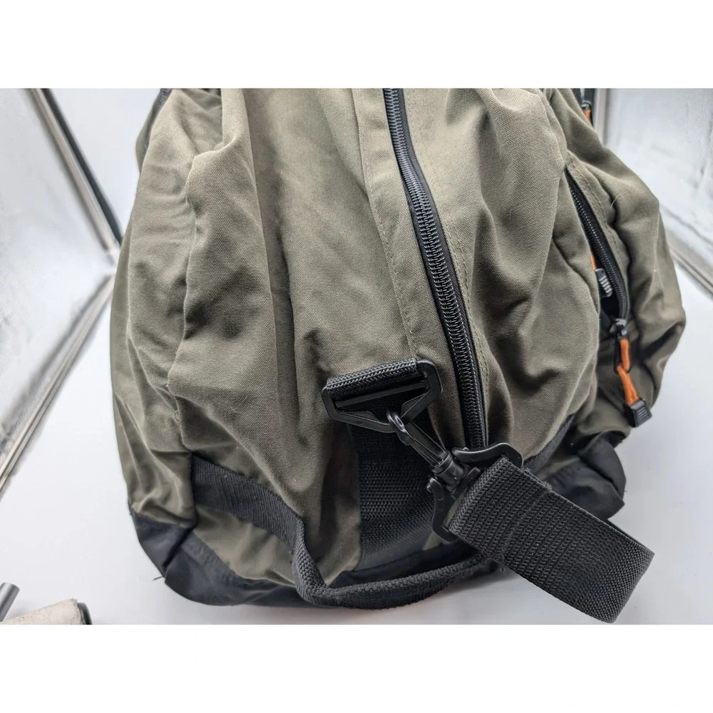 Eddie Bauer X-Large Duffel Bag Olive Green Canvas Travel Gym Weekender Luggage